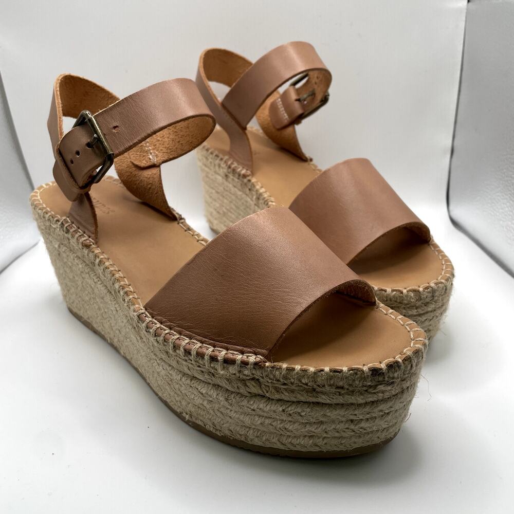 SOLUDOS  Minorca Beige Leather Espadrille Platform Sandals  Size 9,5 vacation - Picture 11 of 12